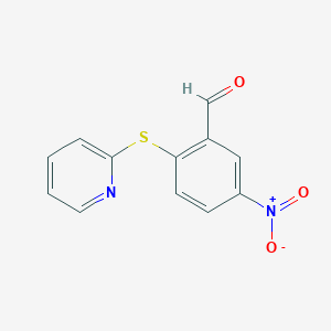 molecular formula C12H8N2O3S B065915 5-Nitro-2-(2-pyridylthio)benzaldehyde CAS No. 175278-54-3