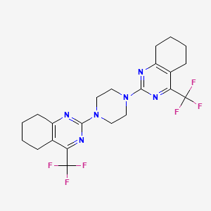molecular formula C22H24F6N6 B6592019 1,4-Bis[5,6,7,8-tetrahydro-4-(trifluoromethyl)quinazoline-2-YL]piperazine CAS No. 1820618-29-8