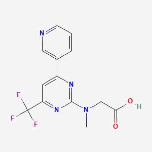 molecular formula C13H11F3N4O2 B6592049 N-[6-(Pyridin-3-yl)-4-(trifluoromethyl)pyrimidin-2-yl]-N-methylglycine CAS No. 1820666-09-8