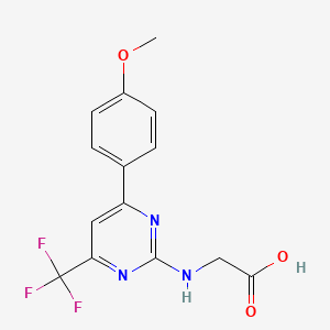 molecular formula C14H12F3N3O3 B6592165 N-[6-(4-Methoxyphenyl)-4-(trifluoromethyl)pyrimidin-2-yl]glycine CAS No. 1820711-76-9