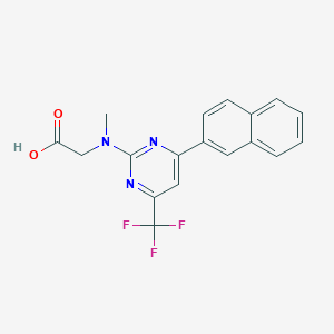 molecular formula C18H14F3N3O2 B6592173 N-Methyl-N-[6-(2-naphthyl)-4-(trifluoromethyl)pyrimidin-2-yl]glycine CAS No. 1820716-93-5