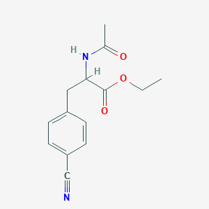 molecular formula C14H16N2O3 B065922 Ethyl 2-acetamido-3-(4-cyanophenyl)propanoate CAS No. 173963-92-3