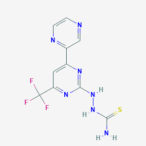 molecular formula C10H8F3N7S B6592255 6-(1,4-Pyrazin-2-yl)-2-thiosemicarbazido-3-(trifluoromethyl)pyrimidine CAS No. 1845698-66-9