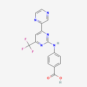 N-[6-(1,4-Pyrazin-2-yl)-3-(trifluoromethyl)pyrimidin-2-yl]-4-aminobenzoic acid
