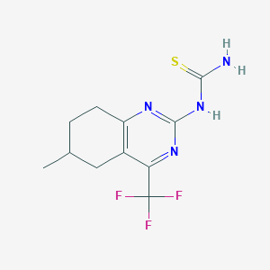 molecular formula C11H13F3N4S B6592277 5,6,7,8-Tetrahydro-6-methyl-2-thioureido-4-(trifluoromethyl)quinazoline CAS No. 1845713-80-5