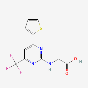 molecular formula C11H8F3N3O2S B6592284 N-[6-(2-Thienyl)-4-(trifluoromethyl)pyrimidin-2-yl]glycine CAS No. 184681-87-6