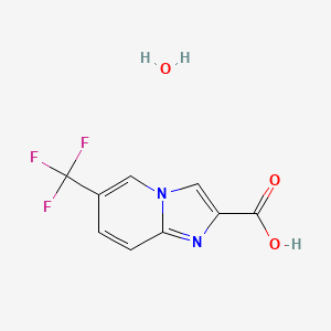 molecular formula C9H7F3N2O3 B6592292 6-(Trifluoromethyl)imidazo[1,2-a]pyridine-2-carboxylic acid hydrate CAS No. 1858251-06-5