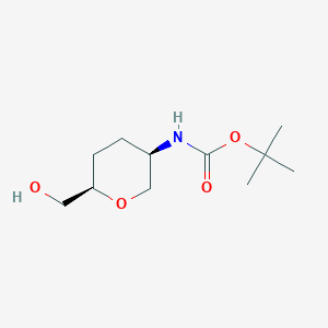molecular formula C11H21NO4 B6592314 tert-butyl N-[(3R,6R)-6-(hydroxymethyl)oxan-3-yl]carbamate CAS No. 1923238-60-1