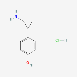molecular formula C9H12ClNO B6592327 4-(2-Aminocyclopropyl)phenol hydrochloride CAS No. 1929606-76-7