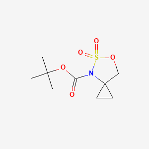 molecular formula C9H15NO5S B6592416 tert-Butyl 6-oxa-5-thia-4-azaspiro[2.4]heptane-4-carboxylate 5,5-dioxide CAS No. 2023006-14-4