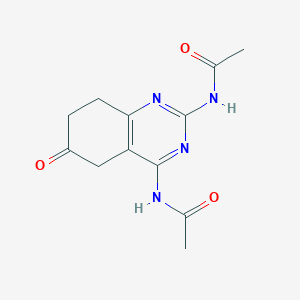 molecular formula C12H14N4O3 B6592929 N-[2-(ACETYLAMINO)-5,6,7,8-TETRAHYDRO-6-OXO-4-QUINAZOLINYL)ACETAMIDE CAS No. 285139-07-3