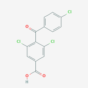 molecular formula C14H7Cl3O3 B065931 3,5-Dichloro-4-(4-chlorobenzoyl)benzoic acid CAS No. 179999-39-4