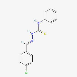 molecular formula C14H12ClN3S B6593728 1-[(Z)-(4-chlorophenyl)methylideneamino]-3-phenylthiourea CAS No. 74959-65-2