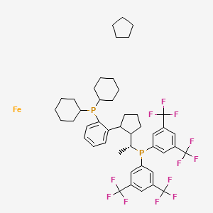bis[3,5-bis(trifluoromethyl)phenyl]-[(1R)-1-[2-(2-dicyclohexylphosphanylphenyl)cyclopentyl]ethyl]phosphane;cyclopentane;iron