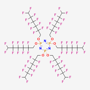 molecular formula C36H18F60N3O6P3 B6595127 2,2,4,4,6,6-Hexakis((2,2,3,3,4,4,5,5,6,6-decafluorohexyl)oxy)-2,2,4,4,6,6-hexahydro-1,3,5,2,4,6-triazatriphosphorine CAS No. 186406-48-4