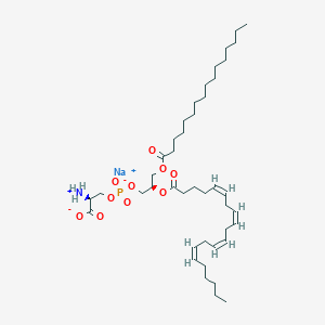 molecular formula C42H73NNaO10P B6595725 Sodium (2S,8R,14Z,17Z,20Z,23Z)-2-azaniumyl-8-[(hexadecanoyloxy)methyl]-5-oxido-5,10-dioxo-4,6,9-trioxa-5lambda~5~-phosphanonacosa-14,17,20,23-tetraen-1-oate CAS No. 474943-16-3
