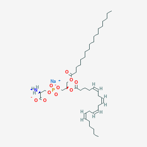 molecular formula C44H77NNaO10P B6595767 Sodium (2S,8R,14Z,17Z,20Z,23Z)-2-azaniumyl-8-[(octadecanoyloxy)methyl]-5-oxido-5,10-dioxo-4,6,9-trioxa-5lambda~5~-phosphanonacosa-14,17,20,23-tetraen-1-oate CAS No. 474967-15-2