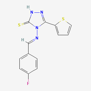 4-{[(E)-(4-fluorophenyl)methylidene]amino}-5-(2-thienyl)-4H-1,2,4-triazole-3-thiol
