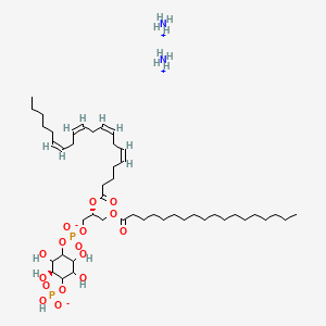 molecular formula C47H90N2O16P2 B6595786 Bisammonium (2R)-2-{[(5Z,8Z,11Z,14Z)-icosa-5,8,11,14-tetraenoyl]oxy}-3-(octadecanoyloxy)propyl (3S)-2,3,5,6-tetrahydroxy-4-[(hydroxyphosphinato)oxy]cyclohexyl phosphate CAS No. 475995-51-8