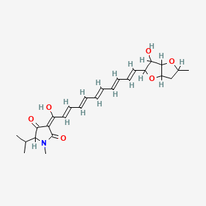 (3E)-3-[(2E,4E,6E,8E,10E)-1-hydroxy-11-(6-hydroxy-2-methyl-2,3,3a,5,6,6a-hexahydrofuro[3,2-b]furan-5-yl)undeca-2,4,6,8,10-pentaenylidene]-1-methyl-5-propan-2-ylpyrrolidine-2,4-dione