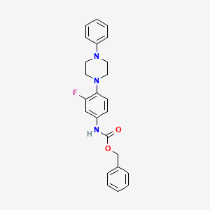 molecular formula C24H24FN3O2 B6595873 Benzyl (3-fluoro-4-(4-phenylpiperazin-1-yl)phenyl)carbamate CAS No. 556801-41-3