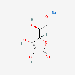 molecular formula C6H7NaO6 B6596120 D-erythro-Hex-2-enonic acid, gamma-lactone, monosodium salt CAS No. 7378-23-6