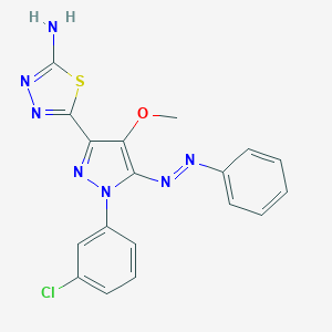 5-(1-(3-Chlorophenyl)-4-methoxy-5-(phenylazo)-1H-pyrazol-3-yl)-1,3,4-thiadiazol-2-amine