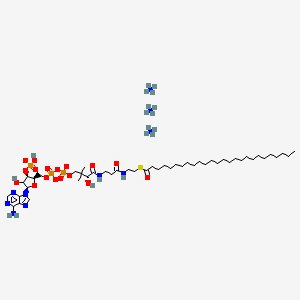 molecular formula C47H95N10O17P3S B6596273 triazanium;[(2R,3R,5R)-5-(6-aminopurin-9-yl)-2-[[[[(3R)-4-[[3-(2-hexacosanoylsulfanylethylamino)-3-oxopropyl]amino]-3-hydroxy-2,2-dimethyl-4-oxobutoxy]-oxidophosphoryl]oxy-oxidophosphoryl]oxymethyl]-4-hydroxyoxolan-3-yl] hydrogen phosphate CAS No. 799813-02-8