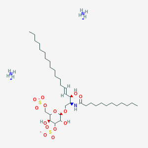 molecular formula C36H75N3O14S2 B6596328 diazanium;[(2R,5S)-2-[(E,2S,3R)-2-(dodecanoylamino)-3-hydroxyoctadec-4-enoxy]-3,5-dihydroxy-6-(sulfonatooxymethyl)oxan-4-yl] sulfate CAS No. 852043-40-4
