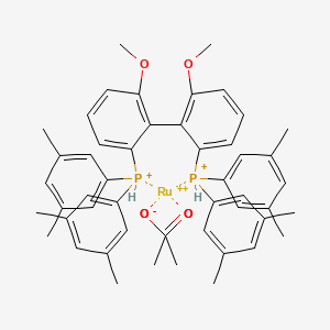 B6596460 Ruthenium, bis(acetato-|EO,|EO')[[(1S)-6,6'-dimethoxy[1,1'-biphenyl]-2,2'-diyl]bis[bis(3,5-dimethylphenyl)phosphine-|EP]]-, (OC-6-22) CAS No. 916197-27-8