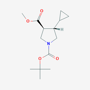 molecular formula C14H23NO4 B6596779 rac-1-tert-butyl 3-methyl (3R,4R)-4-cyclopropylpyrrolidine-1,3-dicarboxylate CAS No. 913744-63-5