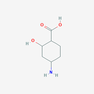 molecular formula C7H13NO3 B065968 4-Amino-2-hydroxycyclohexanecarboxylic acid CAS No. 173731-97-0