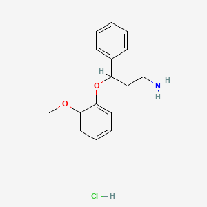 molecular formula C16H20ClNO2 B6596971 3-(2-methoxyphenoxy)-3-phenylpropan-1-amine hydrochloride CAS No. 57226-66-1