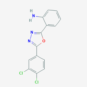 molecular formula C14H9Cl2N3O B065972 2-[5-(3,4-Dichlorophenyl)-1,3,4-oxadiazol-2-yl]aniline CAS No. 175135-30-5