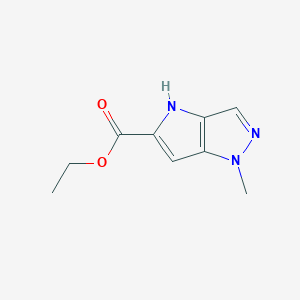 molecular formula C9H11N3O2 B6597204 ethyl 1-methyl-1H,4H-pyrrolo[3,2-c]pyrazole-5-carboxylate CAS No. 1378820-45-1