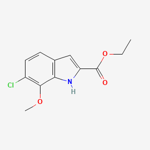 molecular formula C12H12ClNO3 B6597313 ethyl 6-chloro-7-methoxy-1H-indole-2-carboxylate CAS No. 43142-66-1