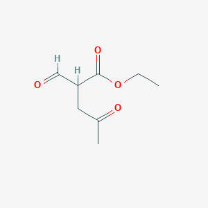 molecular formula C8H12O4 B6597582 ethyl 2-formyl-4-oxopentanoate CAS No. 84290-76-6