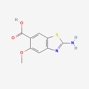 molecular formula C9H8N2O3S B6597840 2-amino-5-methoxy-1,3-benzothiazole-6-carboxylic acid CAS No. 59488-41-4