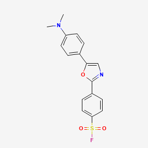 molecular formula C17H15FN2O3S B6597953 Benzenesulfonyl fluoride, 4-[5-[4-(dimethylamino)phenyl]-2-oxazolyl]- CAS No. 138219-56-4