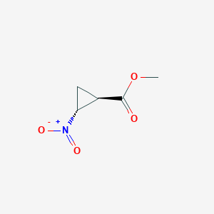 molecular formula C5H7NO4 B6598694 methyl (1R,2R)-2-nitrocyclopropane-1-carboxylate CAS No. 22882-45-7