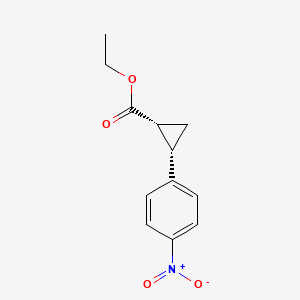 molecular formula C12H13NO4 B6598846 rac-ethyl (1R,2S)-2-(4-nitrophenyl)cyclopropane-1-carboxylate CAS No. 70461-62-0