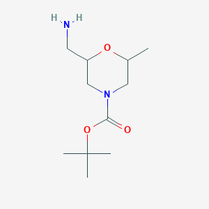 molecular formula C11H22N2O3 B6598903 tert-butyl 2-(aminomethyl)-6-methylmorpholine-4-carboxylate CAS No. 1602694-65-4
