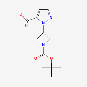 molecular formula C12H17N3O3 B6599106 tert-butyl3-(5-formyl-1H-pyrazol-1-yl)azetidine-1-carboxylate CAS No. 1780618-05-4