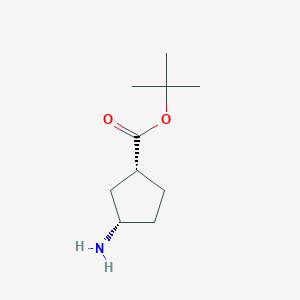molecular formula C10H19NO2 B6599161 tert-butyl (1R,3S)-3-aminocyclopentane-1-carboxylate CAS No. 2307784-27-4