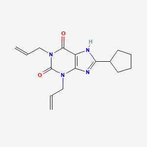 molecular formula C16H20N4O2 B6599844 8-cyclopentyl-1,3-bis(prop-2-en-1-yl)-2,3,6,7-tetrahydro-1H-purine-2,6-dione CAS No. 107464-75-5