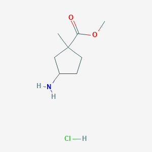 molecular formula C8H16ClNO2 B6599918 methyl 3-amino-1-methylcyclopentane-1-carboxylate hydrochloride, Mixture of diastereomers CAS No. 2866319-39-1