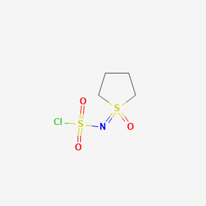 molecular formula C4H8ClNO3S2 B6600106 N-(1-oxo-1lambda6-thiolan-1-ylidene)sulfamoylchloride CAS No. 2649074-59-7