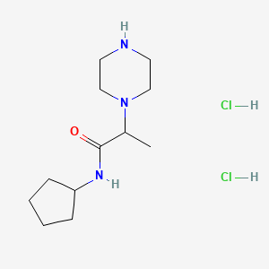 molecular formula C12H25Cl2N3O B6600212 N-cyclopentyl-2-(piperazin-1-yl)propanamidedihydrochloride CAS No. 2032594-88-8