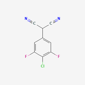 molecular formula C9H3ClF2N2 B6600532 2-(4-chloro-3,5-difluorophenyl)propanedinitrile CAS No. 1803581-00-1