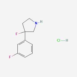 molecular formula C10H12ClF2N B6600554 3-fluoro-3-(3-fluorophenyl)pyrrolidine hydrochloride CAS No. 1803604-46-7